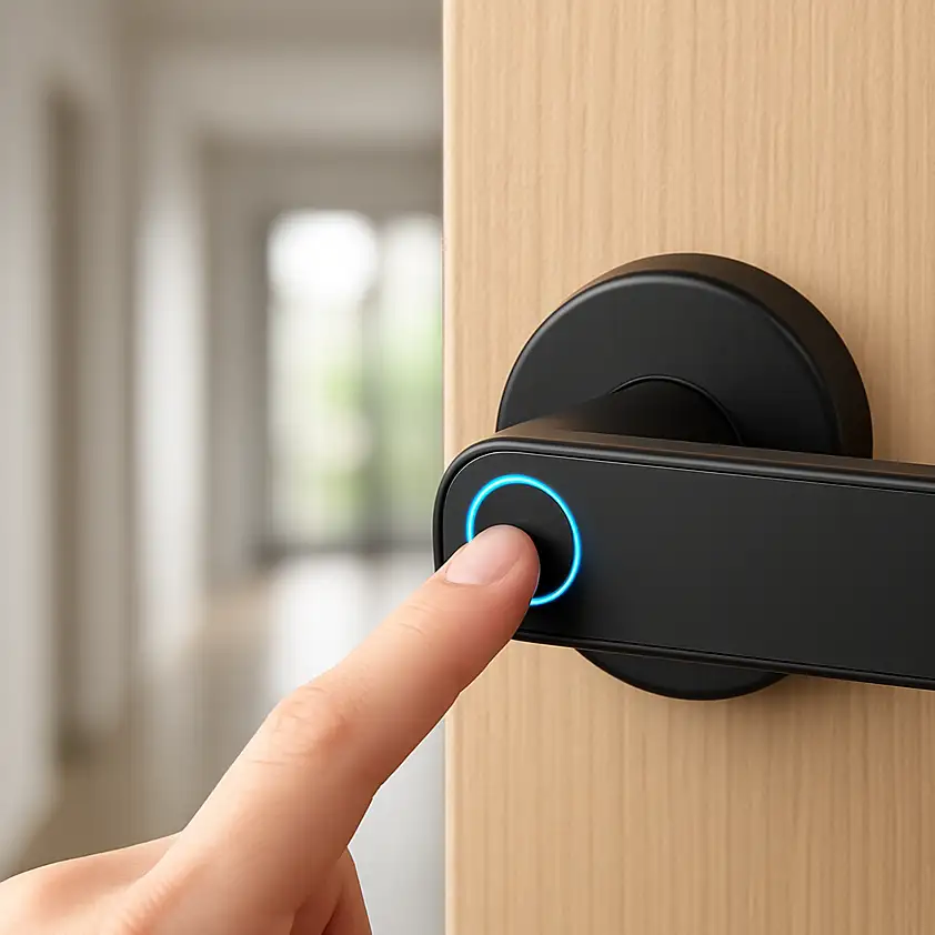 Toss smart door handle touch unlock