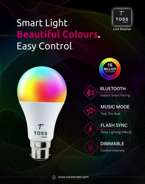 Toss Smart Bluetooth LED Bulb features